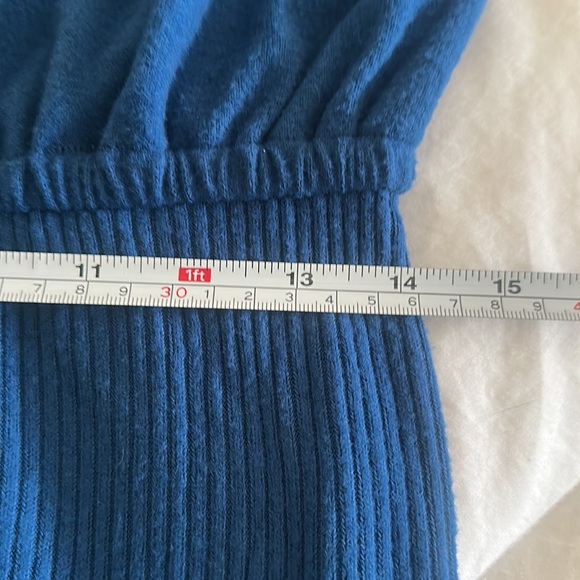 FP Beach Free People Last Call Mini Dress in Blue Asymmetric Drop shoulder Sz M - Picture 8 of 16